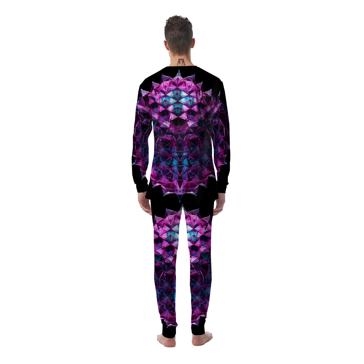 Alien Crystal Diamond Flower Print Men's Pajamas-grizzshop