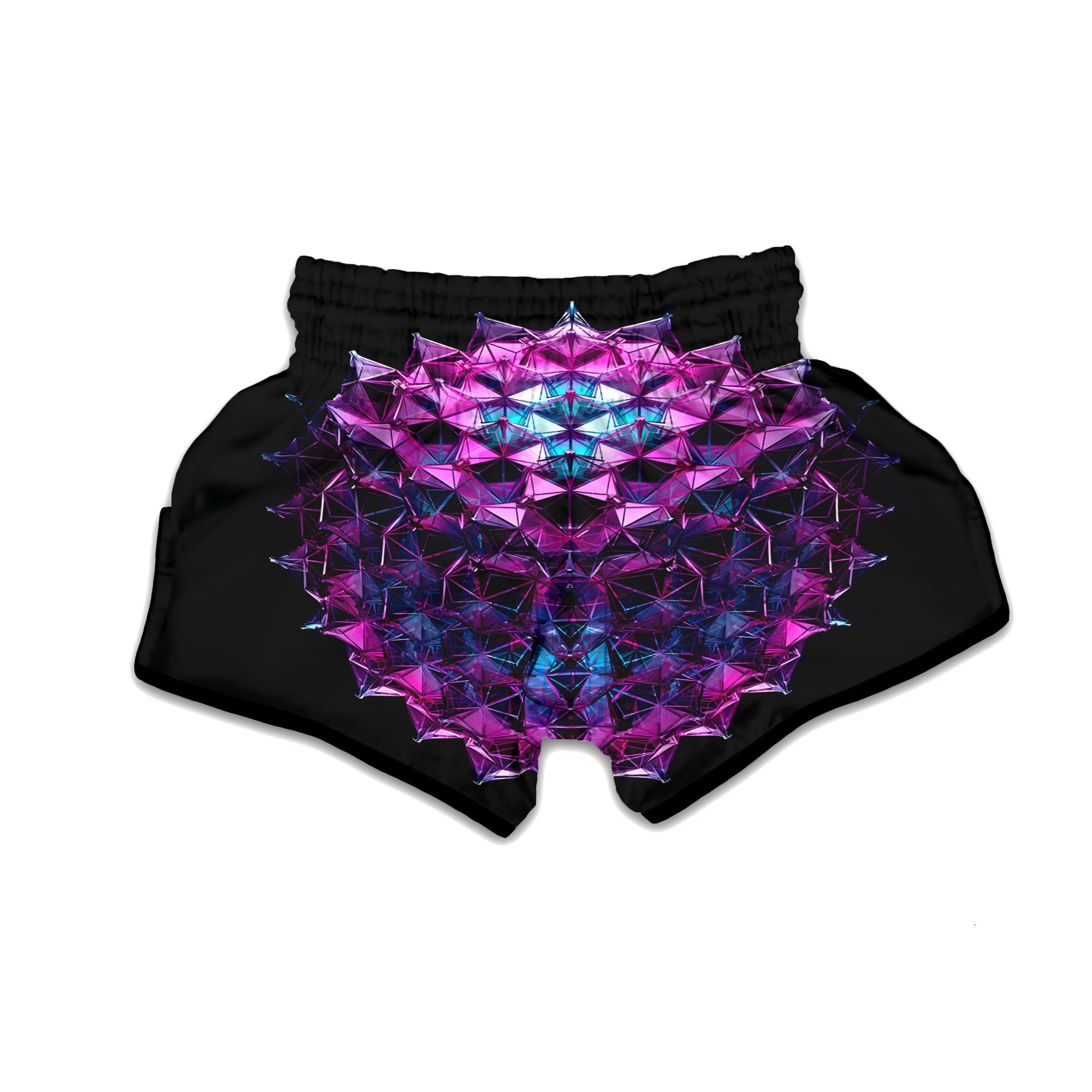 Alien Crystal Diamond Flower Print Muay Thai Boxing Shorts-grizzshop