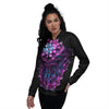 Alien Crystal Diamond Flower Print Women's Bomber Jacket-grizzshop