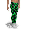 Alien Face Green Print Pattern Men's Leggings-grizzshop