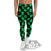 Alien Face Green Print Pattern Men's Leggings-grizzshop