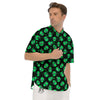 Alien Face Green Print Pattern Men's Short Sleeve Shirts-grizzshop