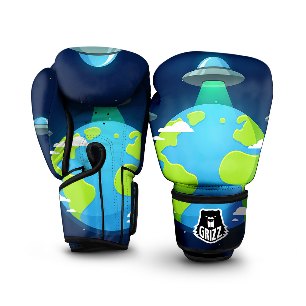Alien Invasion And Earth Print Boxing Gloves-grizzshop