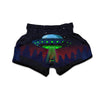 Alien Invasion On Earth Print Muay Thai Boxing Shorts-grizzshop