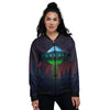 Alien Invasion On Earth Print Women's Bomber Jacket-grizzshop