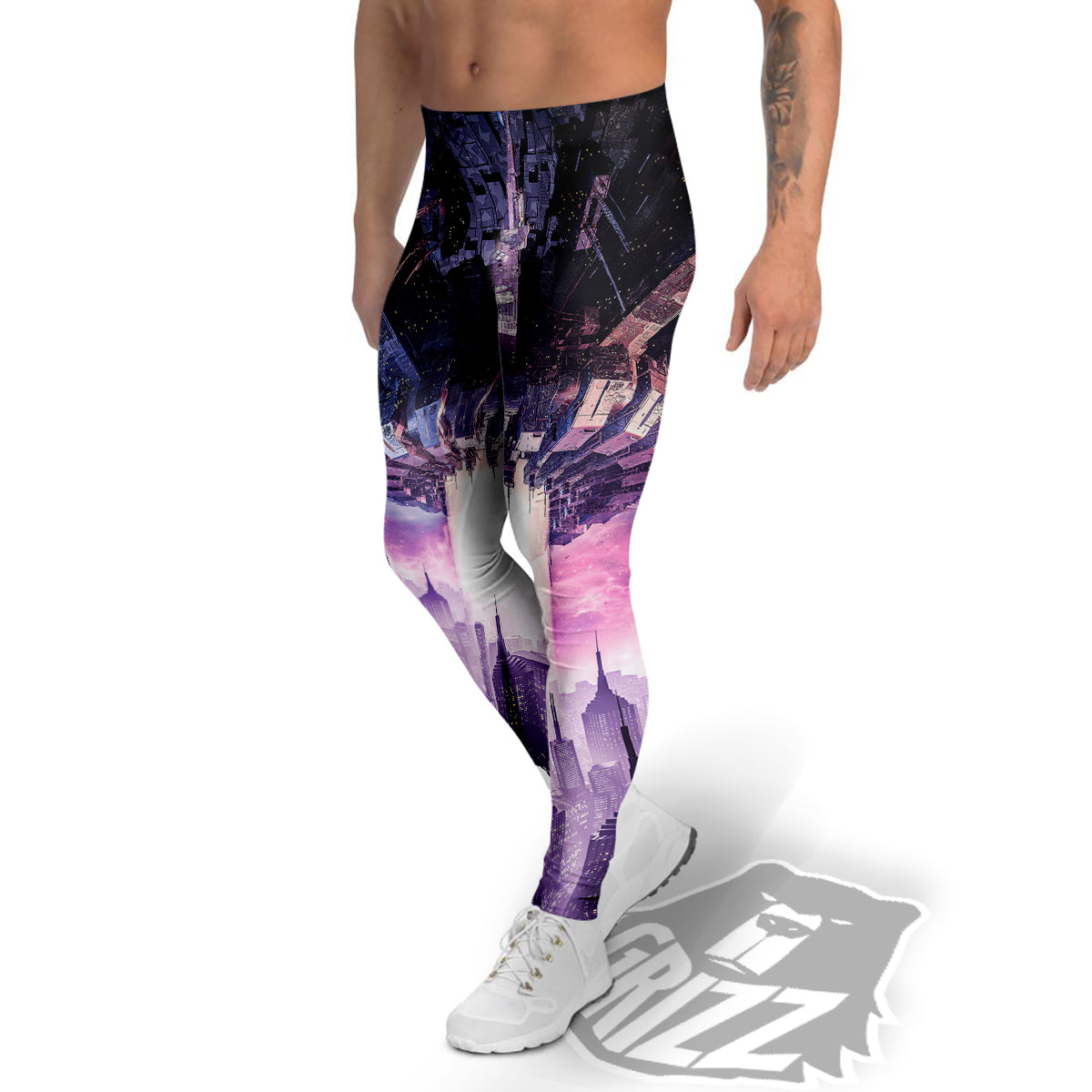 Alien Invasion Print Men's Leggings-grizzshop