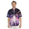 Alien Invasion Print Men's Short Sleeve Shirts-grizzshop