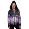 Alien Invasion Print Women's Bomber Jacket-grizzshop