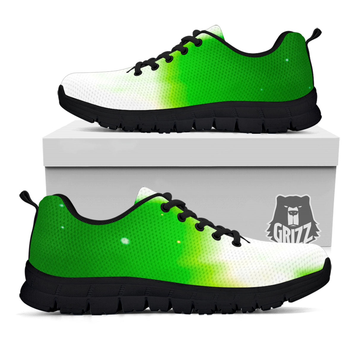 Alien Light Green Print Black Sneaker-grizzshop
