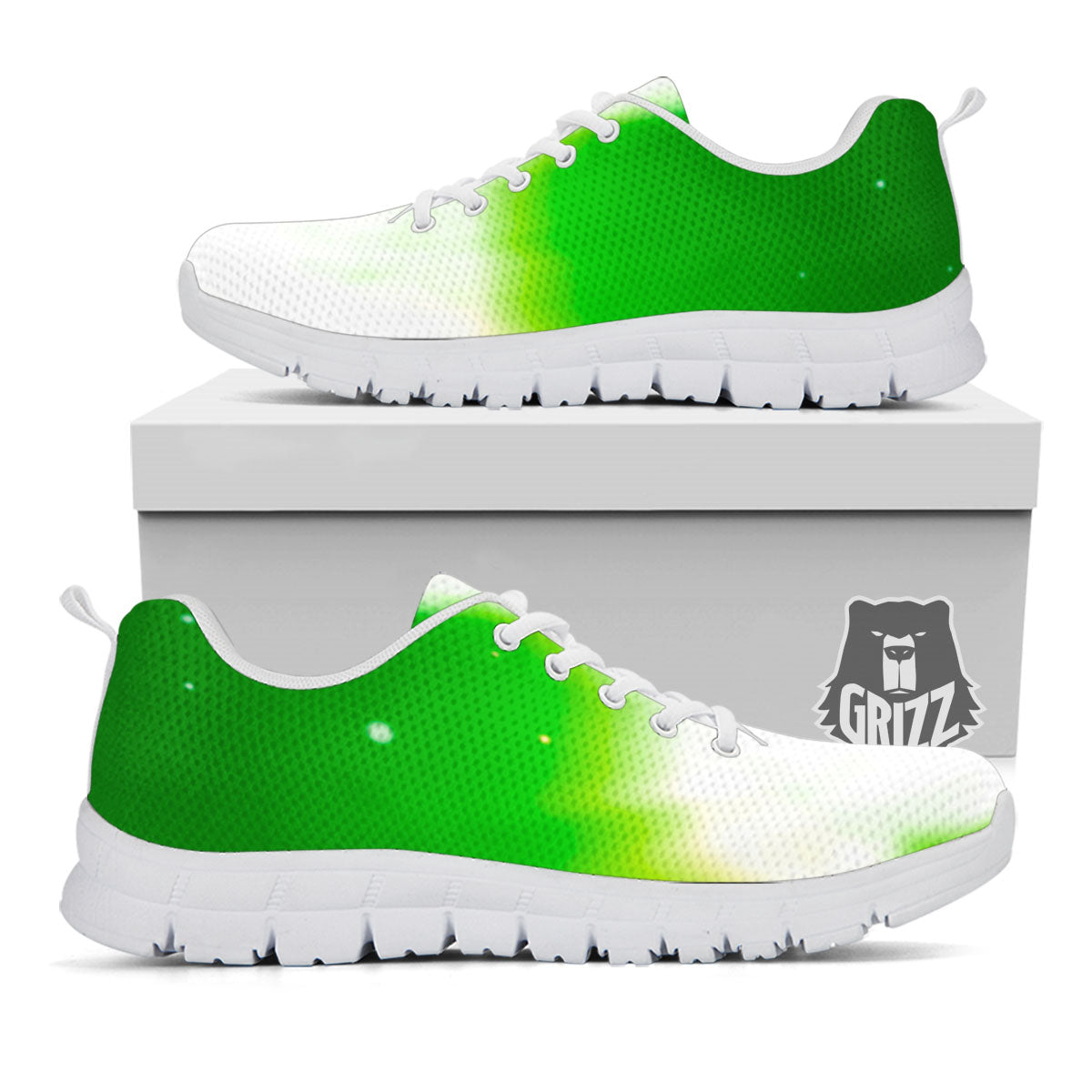 Alien Light Green Print White Sneaker-grizzshop