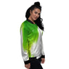 Alien Light Green Print Women's Bomber Jacket-grizzshop