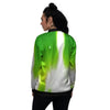 Alien Light Green Print Women's Bomber Jacket-grizzshop