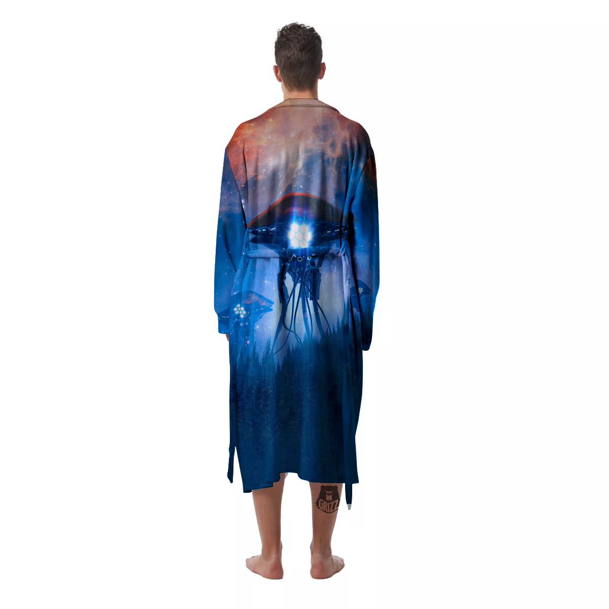 Alien Machines Print Men's Robe-grizzshop