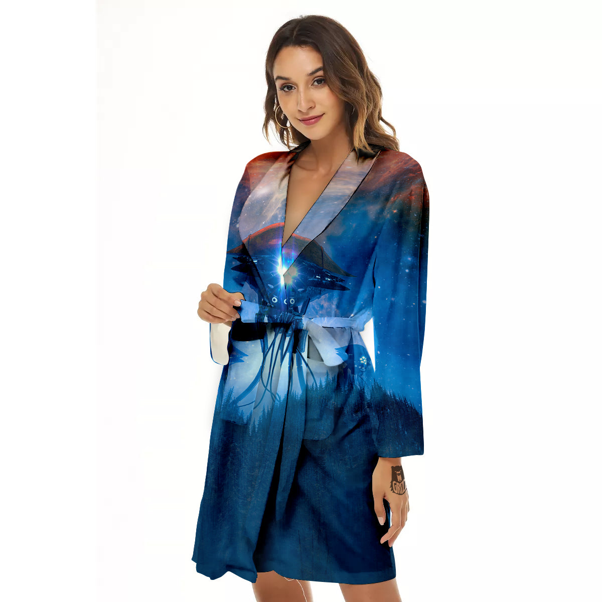 Alien Machines Print Women's Robe-grizzshop