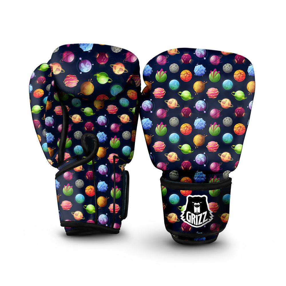 Alien Planets And Stars Print Pattern Boxing Gloves-grizzshop