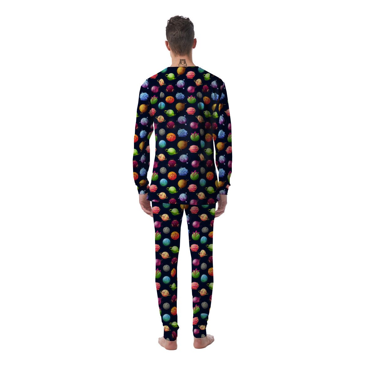 Alien Planets And Stars Print Pattern Men's Pajamas-grizzshop