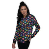 Alien Planets And Stars Print Pattern Women's Bomber Jacket-grizzshop