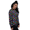 Alien Planets And Stars Print Pattern Women's Bomber Jacket-grizzshop