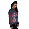 Alien Robot In the battlefield Women's Bomber Jacket-grizzshop