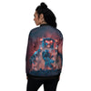 Alien Robot In the battlefield Women's Bomber Jacket-grizzshop