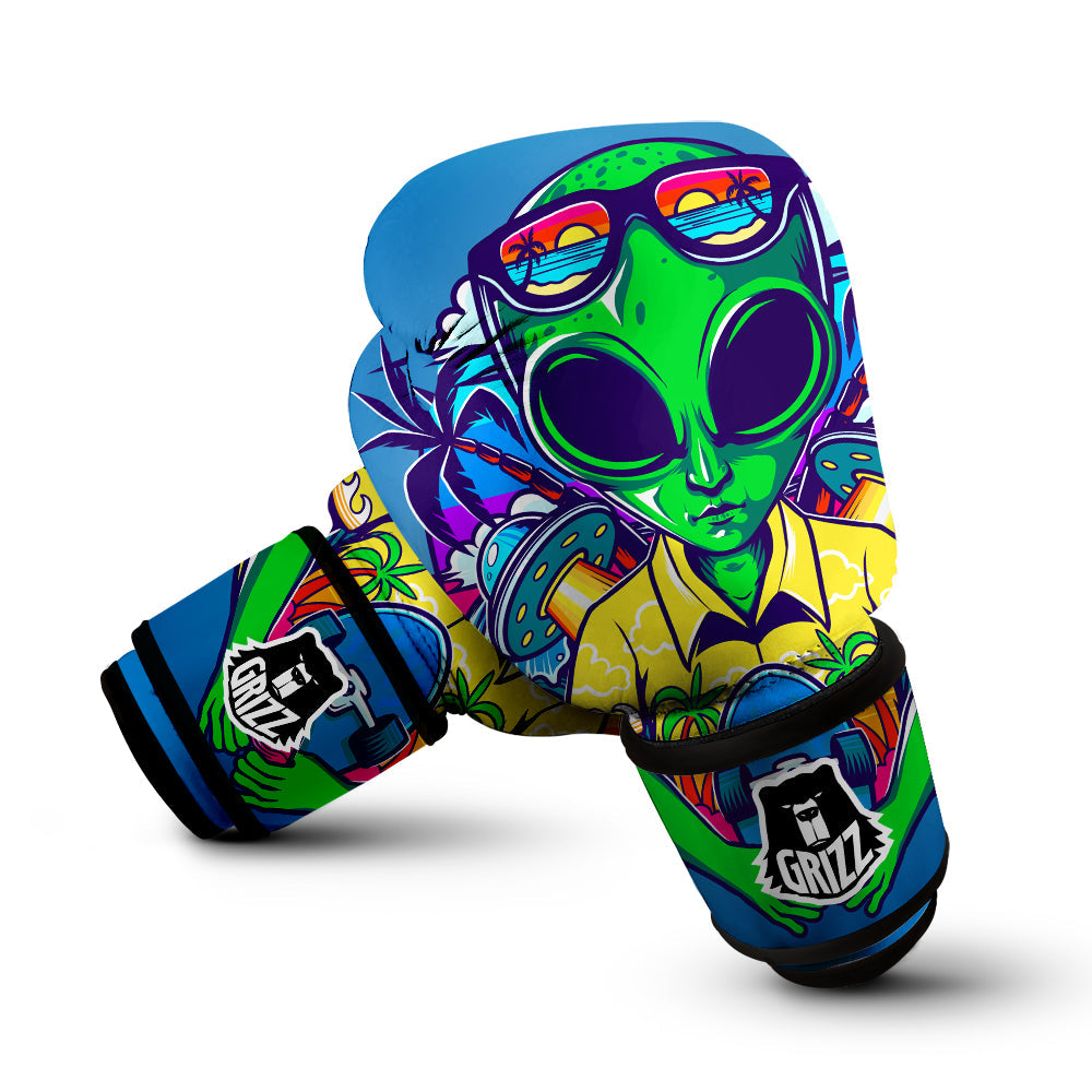 Alien Summer Beach Print Boxing Gloves-grizzshop