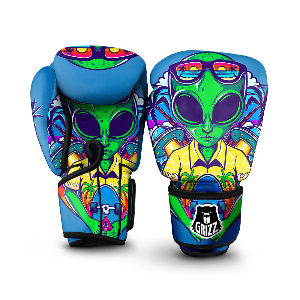 Alien Summer Beach Print Boxing Gloves-grizzshop