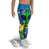 Alien Summer Beach Print Men's Leggings-grizzshop