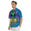 Alien Summer Beach Print Men's Short Sleeve Shirts-grizzshop