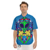 Alien Summer Beach Print Men's Short Sleeve Shirts-grizzshop