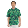 Alien UFO Green Cute Print Men's Short Sleeve Shirts-grizzshop