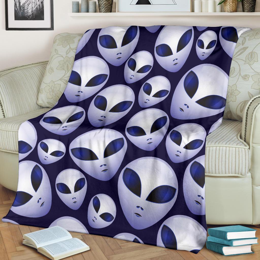 Alien Ufo Pattern Print Blanket-grizzshop