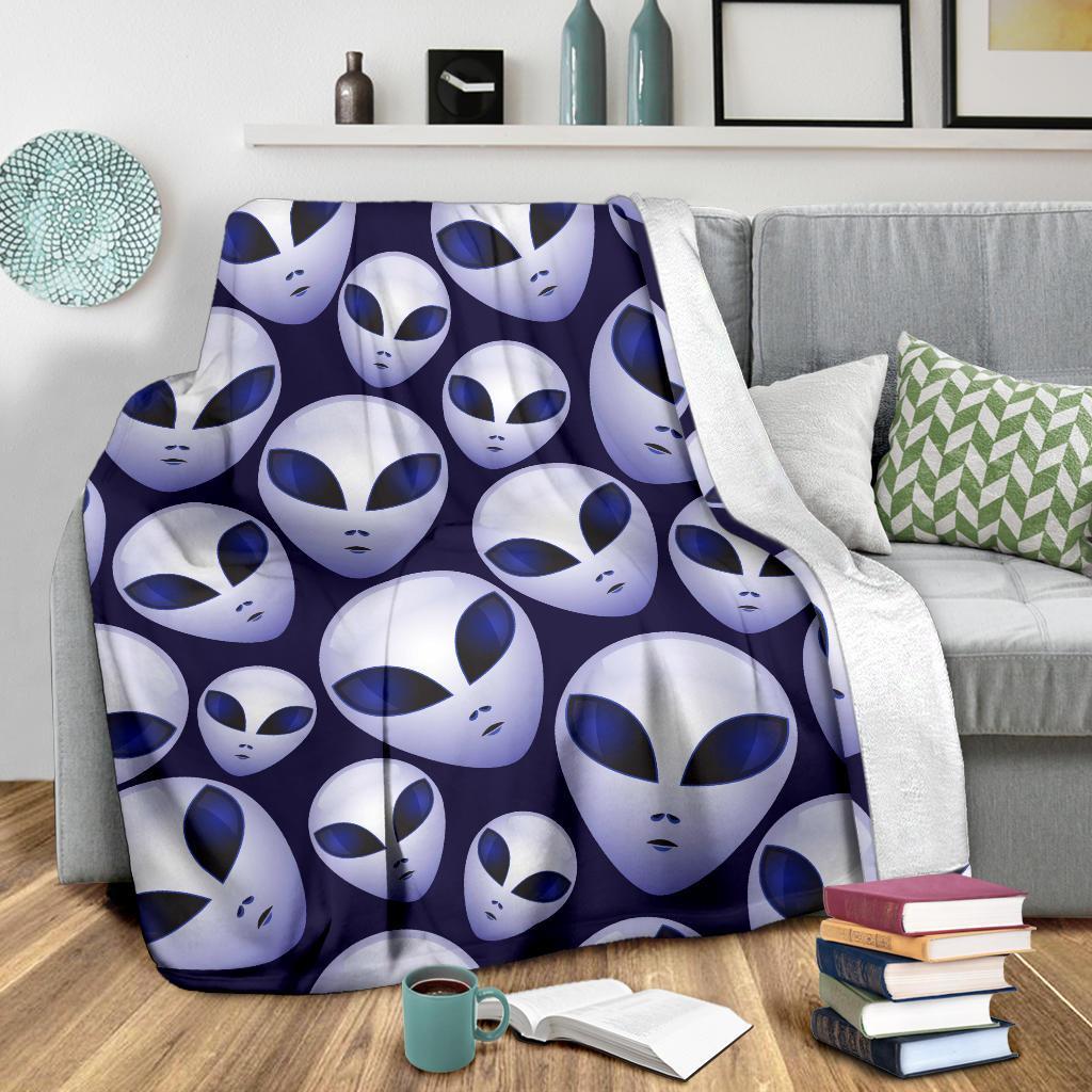 Alien Ufo Pattern Print Blanket-grizzshop