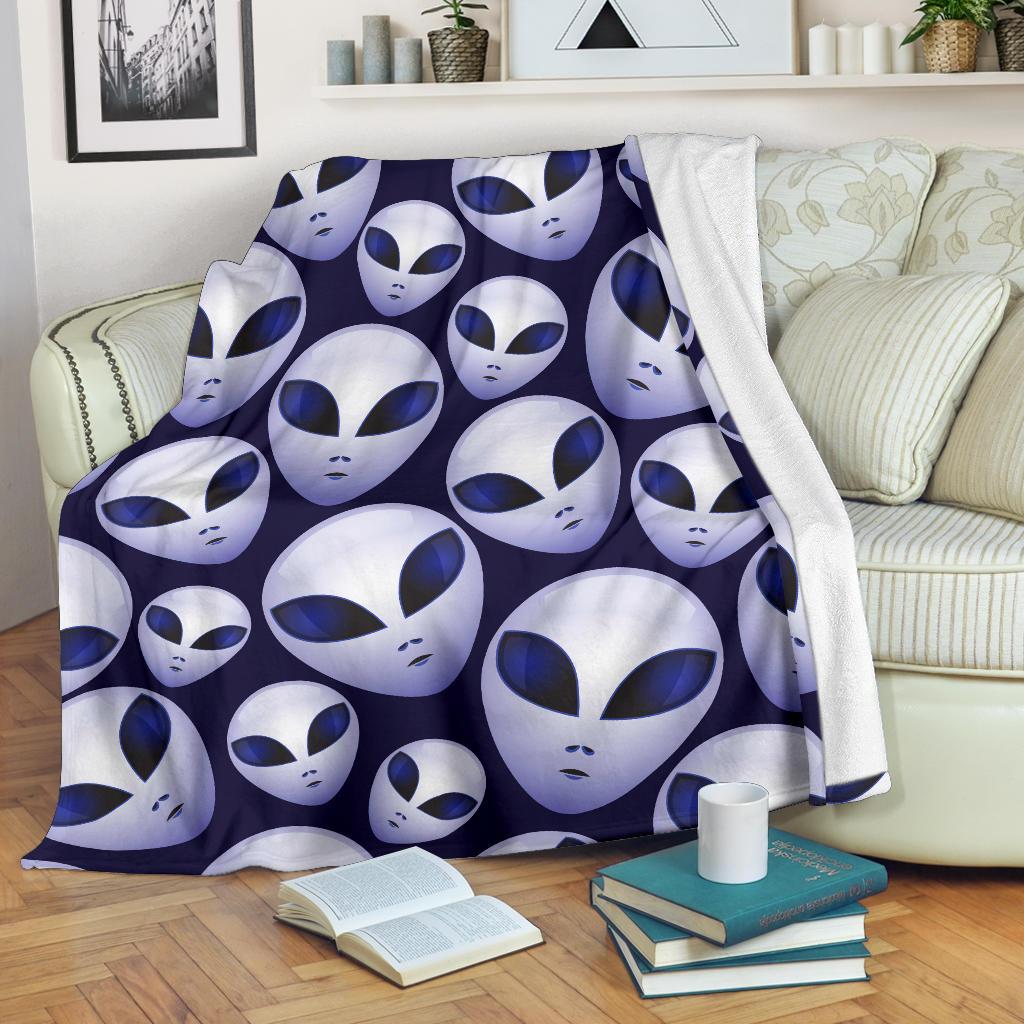 Alien Ufo Pattern Print Blanket-grizzshop