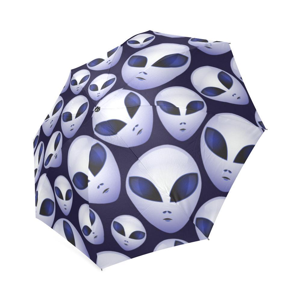 Alien Ufo Pattern Print Foldable Umbrella-grizzshop