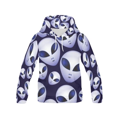 Alien Ufo Pattern Print Men Pullover Hoodie-grizzshop