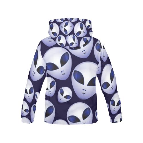 Alien Ufo Pattern Print Men Pullover Hoodie-grizzshop