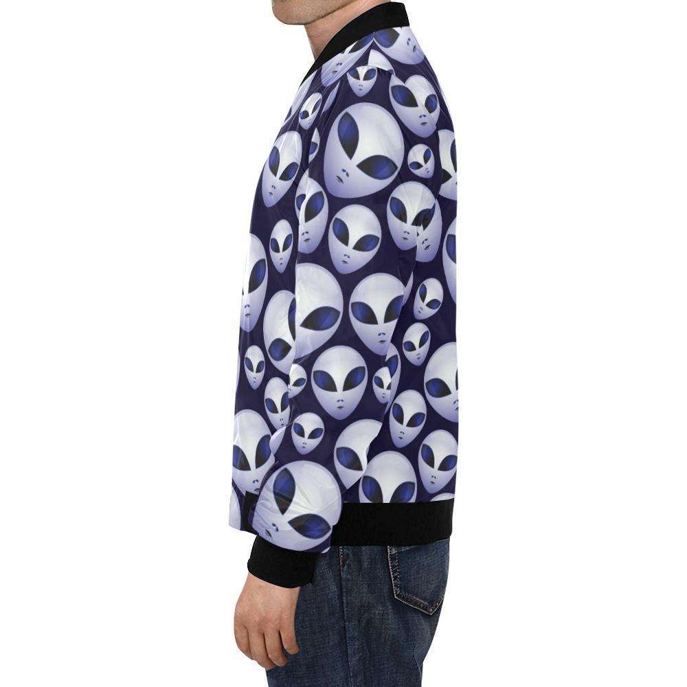 Alien Ufo Pattern Print Men's Bomber Jacket-grizzshop