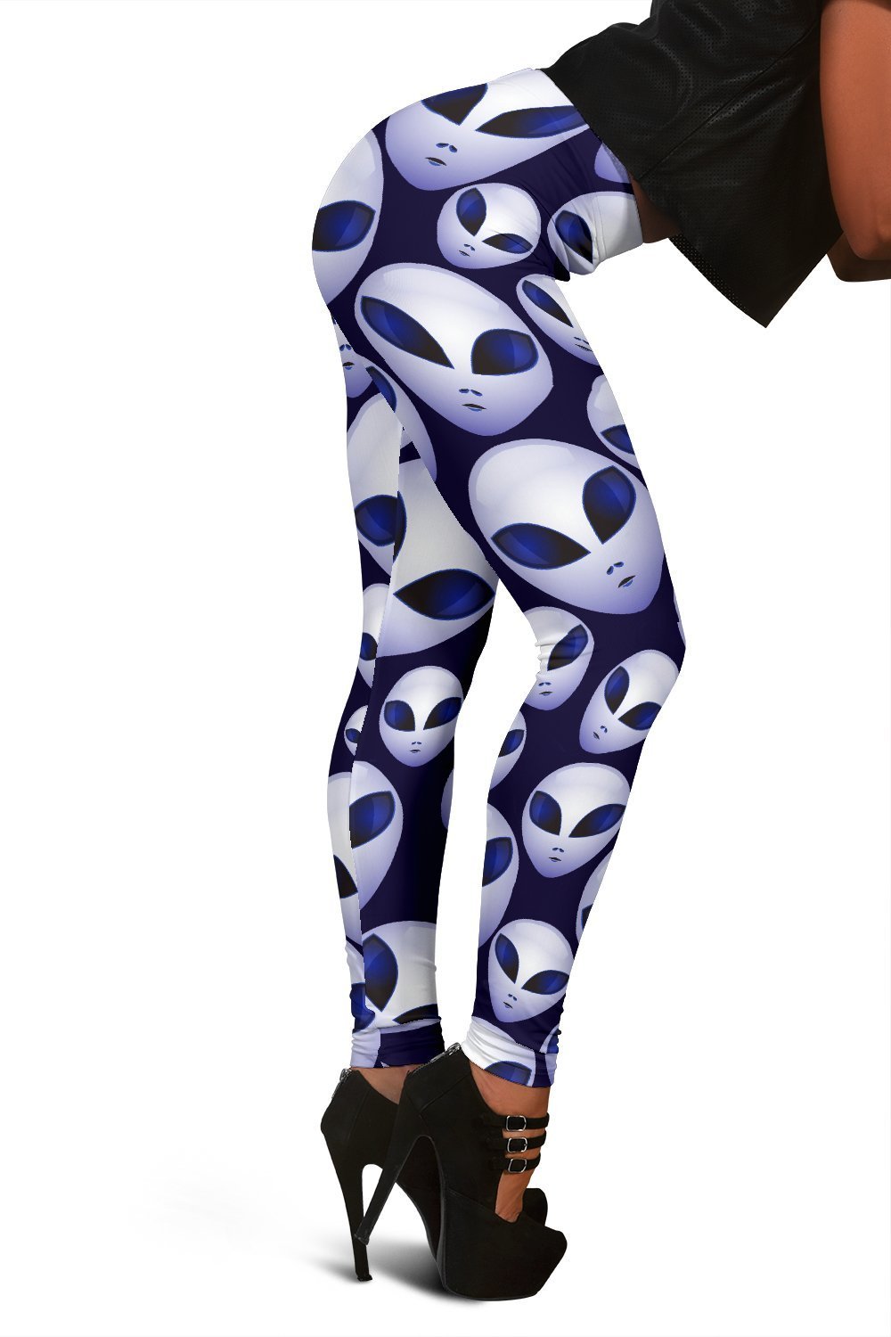 Alien Ufo Pattern Print Women Leggings-grizzshop