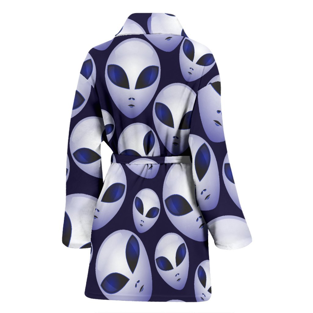 Alien Ufo Pattern Print Women Long Robe-grizzshop