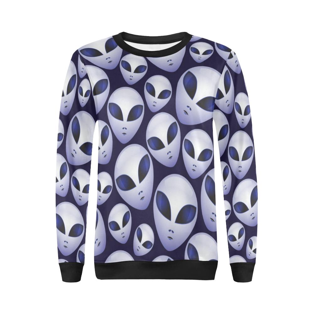 Alien Ufo Pattern Print Women's Sweatshirt-grizzshop