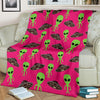 Alien Ufo Pink Pattern Print Blanket-grizzshop