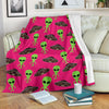 Alien Ufo Pink Pattern Print Blanket-grizzshop