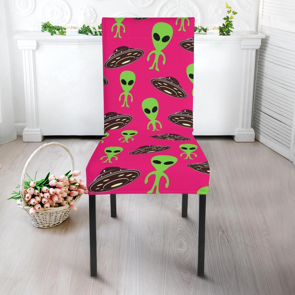 Alien Ufo Pink Pattern Print Chair Cover-grizzshop