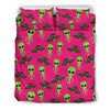 Alien Ufo Pink Pattern Print Duvet Cover Bedding Set-grizzshop