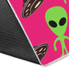 Alien Ufo Pink Pattern Print Floor Mat-grizzshop