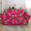 Alien Ufo Pink Pattern Print Loveseat Cover-grizzshop