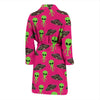 Alien Ufo Pink Pattern Print Men Long Robe-grizzshop