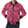 Alien Ufo Pink Pattern Print Men's Bomber Jacket-grizzshop