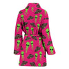 Alien Ufo Pink Pattern Print Pattern Women Long Robe-grizzshop