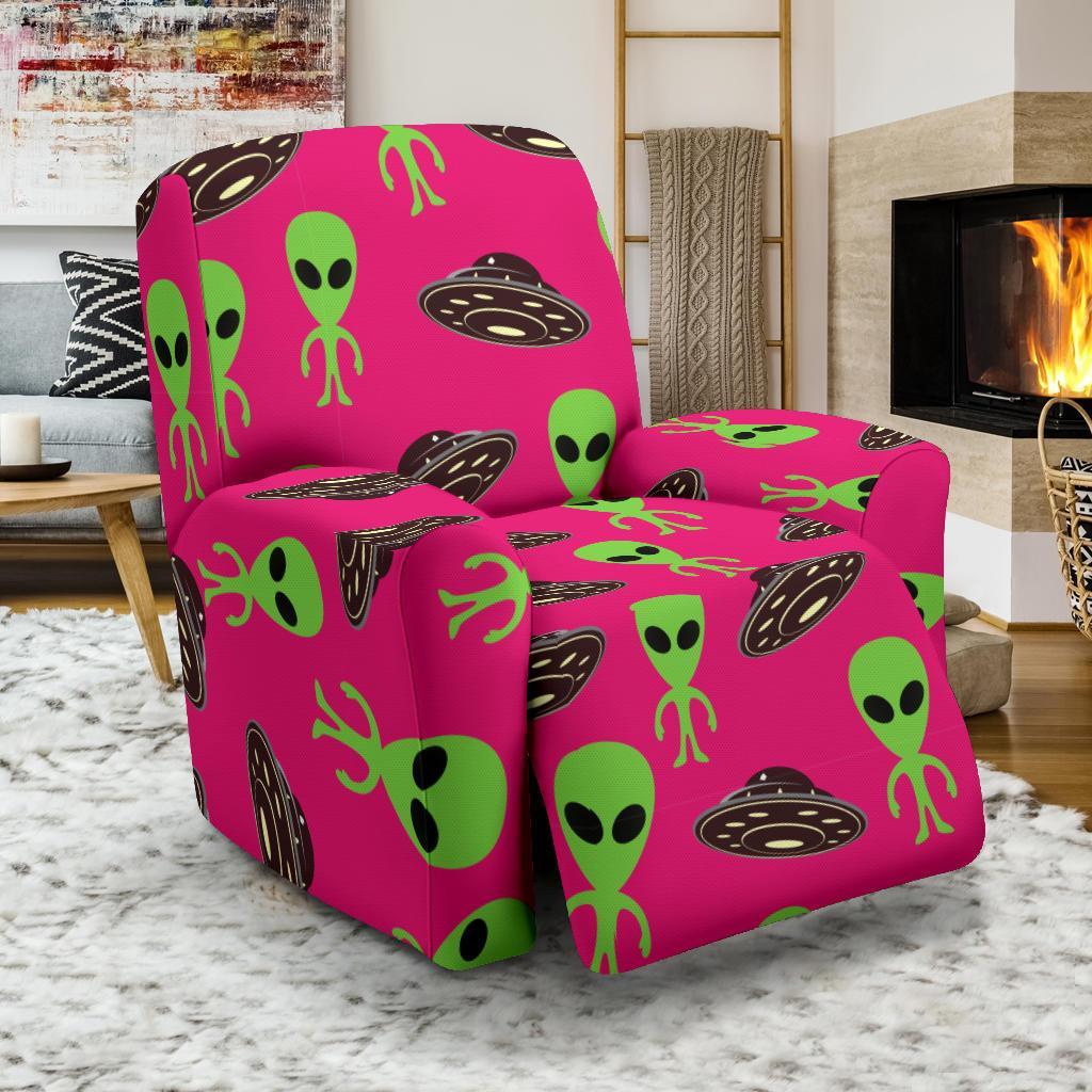 Alien Ufo Pink Pattern Print Recliner Cover-grizzshop